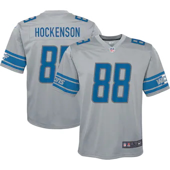 youth nike tj hockenson silver detroit lions inverted game 